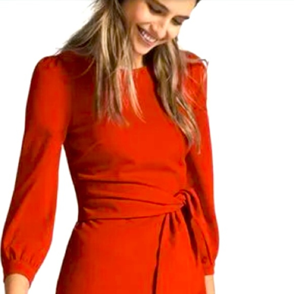 Boden Josephine ponte dress in red. Size 4p.